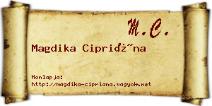 Magdika Cipriána névjegykártya